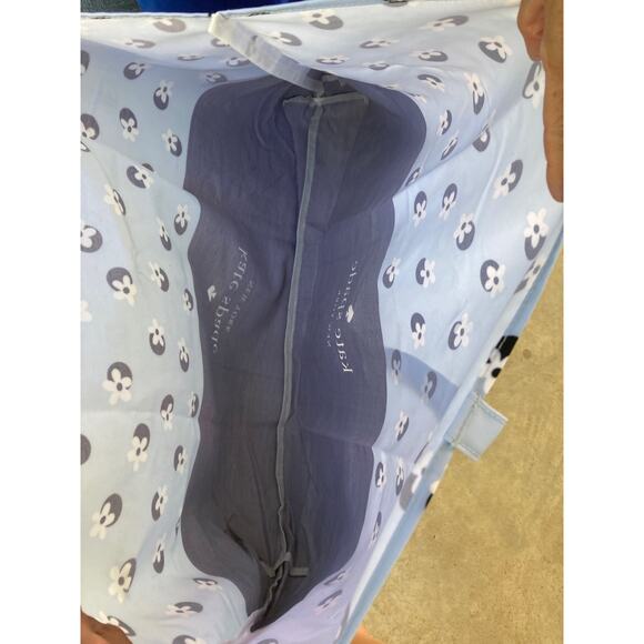 KATE SPADE, BABY BLUE, NAVY DAISY FLORAL PRINT SHOPPING TOTE - Picture 5 of 6